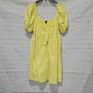 Yellow Puff Sleeve Dress